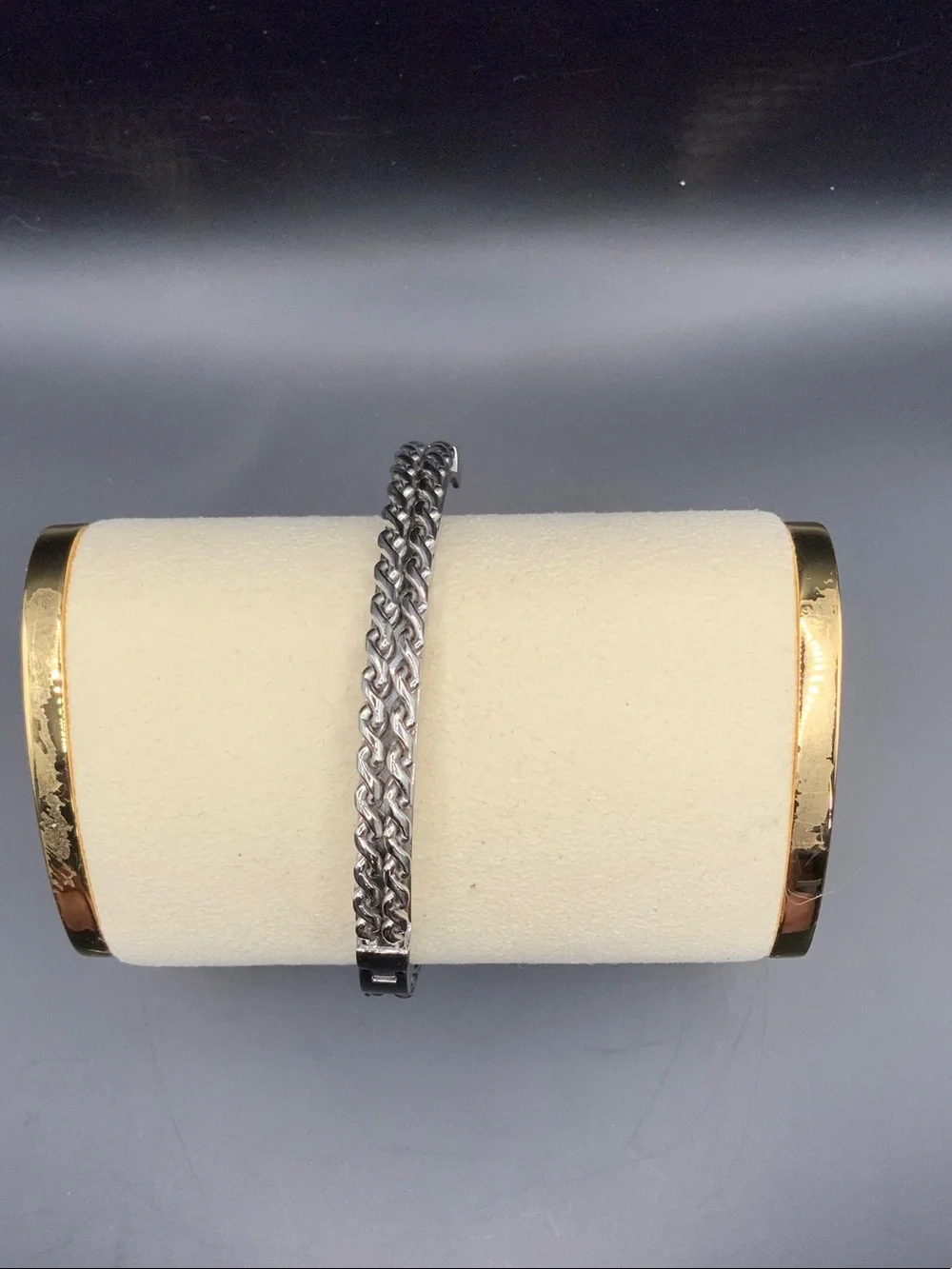 Steel Braided Chain Bracelet -Silver Tone